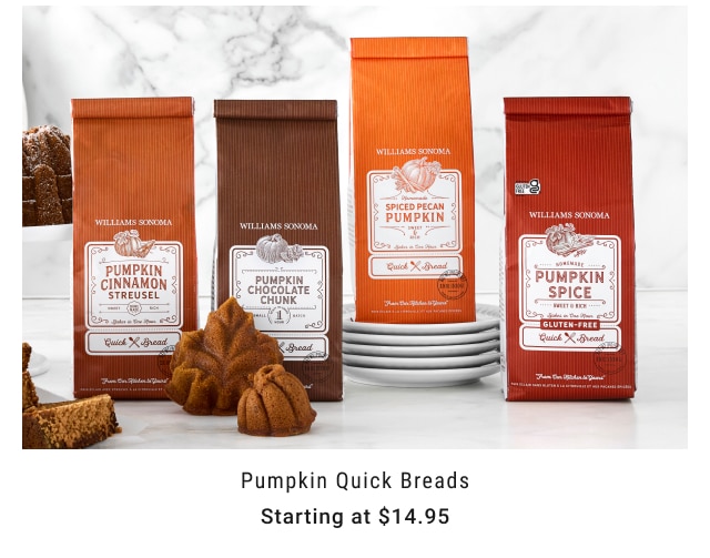 Pumpkin Quick Breads Starting at $14.95