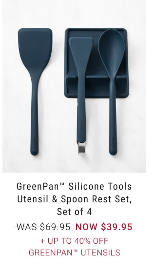 GreenPan™ Silicone Tools Utensil & Spoon Rest Set, Set of 4 - Now $39.95 + Up To 40% Off GreenPan™ Utensils