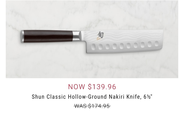 NOW $139.96 Shun Classic Hollow-Ground Nakiri Knife, 6½"