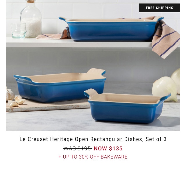 Le Creuset Heritage Open Rectangular Dishes, Set of 3 - Now $135 + Up To 30% Off Bakeware