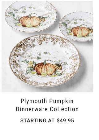 Plymouth Pumpkin Dinnerware Collection Starting at $49.95