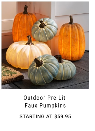 Outdoor Pre-Lit  Faux Pumpkins Starting at $59.95