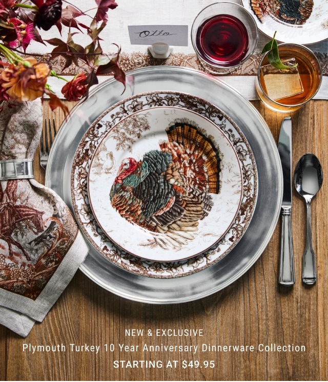 NEW & EXCLUSIVE - Plymouth Turkey 10 Year Anniversary Dinnerware Collection Starting at $49.95