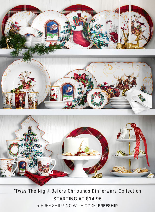 'Twas the Night Before Christmas Dinnerware Collection - Starting at $14.95 + Free shipping with code: FREESHIP