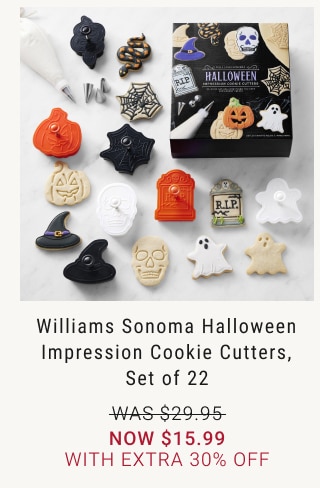 Williams Sonoma Halloween Impression Cookie Cutters, Set of 22 - Now $15.99 With Extra 30% Off