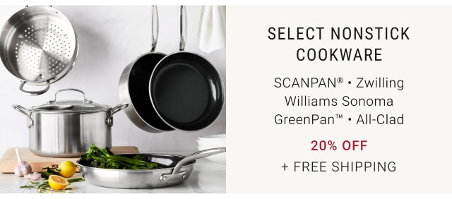 Select Nonstick Cookware 20% Off + Free shipping