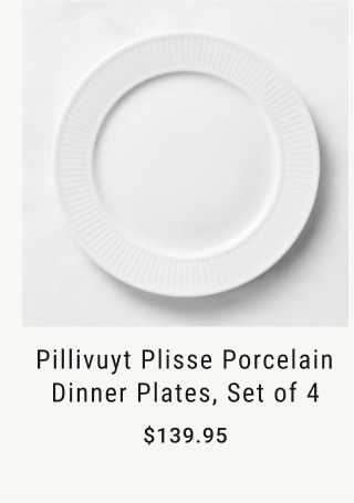 Pillivuyt Plisse Porcelain Dinner Plates, Set of 4 - $139.95