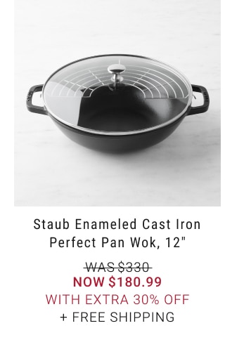 Staub Enameled Cast Iron Perfect Pan Wok, 12" - Now $180.99 With Extra 30% Off + Free Shipping