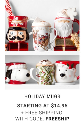 Holiday Mugs - Starting at $14.95 + Free Shipping with Code: FREESHIP