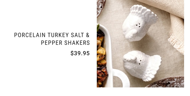 Porcelain Turkey Salt & Pepper Shakers - $39.95