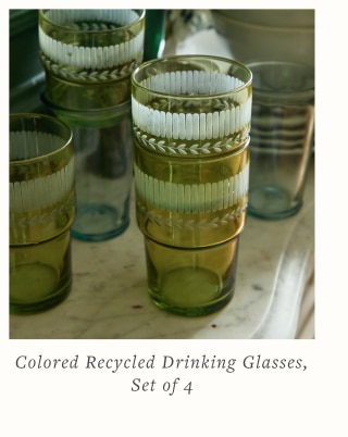 Colored Recycled Drinking Glasses, Set of 4