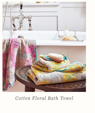 Cotton Floral Bath Towel