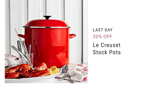 Last Day - 20% Off Le Creuset Stock Pots