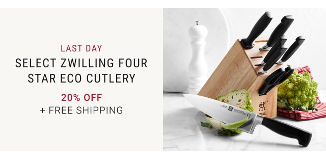 LAST DAY Select Zwilling Four Star Eco Cutlery 20% off + FREE SHIPPING