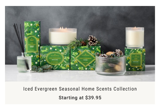 Iced Evergreen Seasonal Home Scents Collection Starting at $39.95