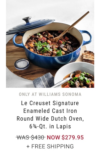 Le Creuset Signature Enameled Cast Iron Round Wide Dutch Oven, 6 3/4-Qt. in Lapis - Now $279.95 + Free Shipping