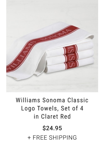 Williams Sonoma Classic Logo Towels, Set of 4 in Claret Red - $24.95 + Free Shipping