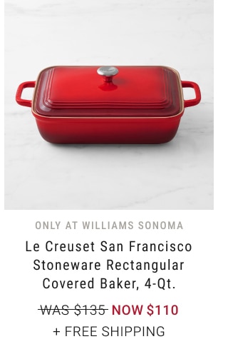 Le Creuset San Francisco Stoneware Rectangular Covered Baker, 4-Qt. - Now $110 + Free Shipping