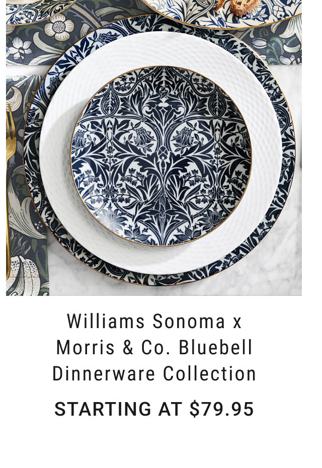 Williams Sonoma x Morris & Co. Bluebell Dinnerware Collection - Starting at $79.95