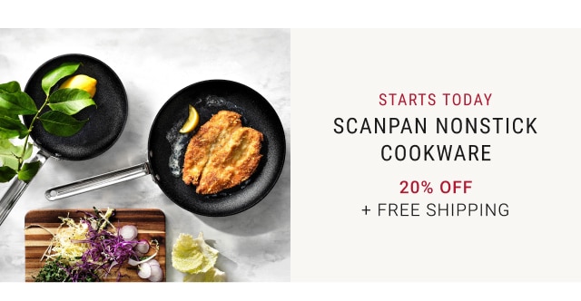 STARTS TODAY - SCANPAN Nonstick Cookware 20% off + FREE SHIPPING