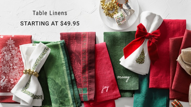 Table Linens - Starting at $49.95