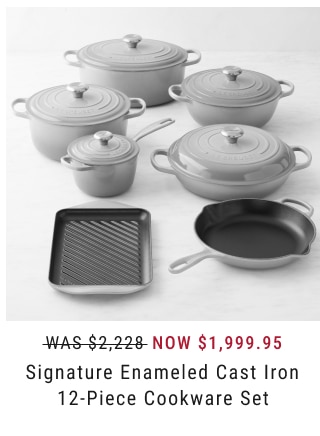 NOW $1,999.95 Signature Enameled Cast Iron 12-Piece Cookware Set