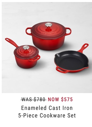 NOW $575 Enameled Cast Iron 5-Piece Cookware Set