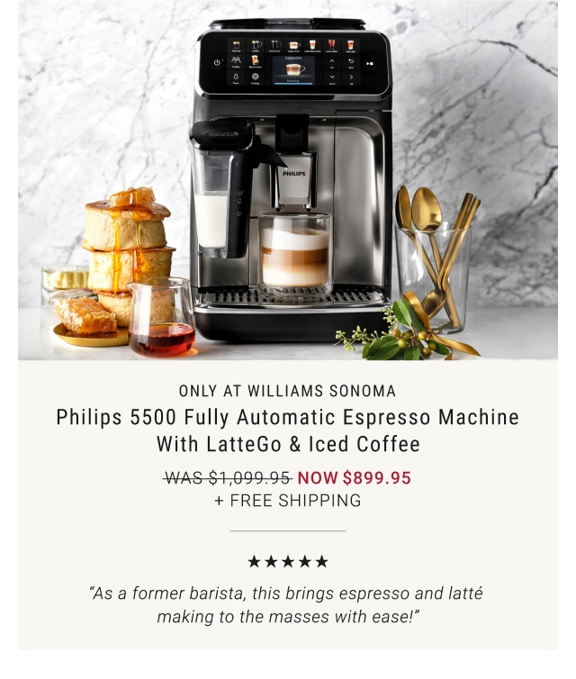 Philips 5500 Fully Automatic Espresso Machine with LatteGo & Iced Coffee - Now $899.95 + Free Shipping