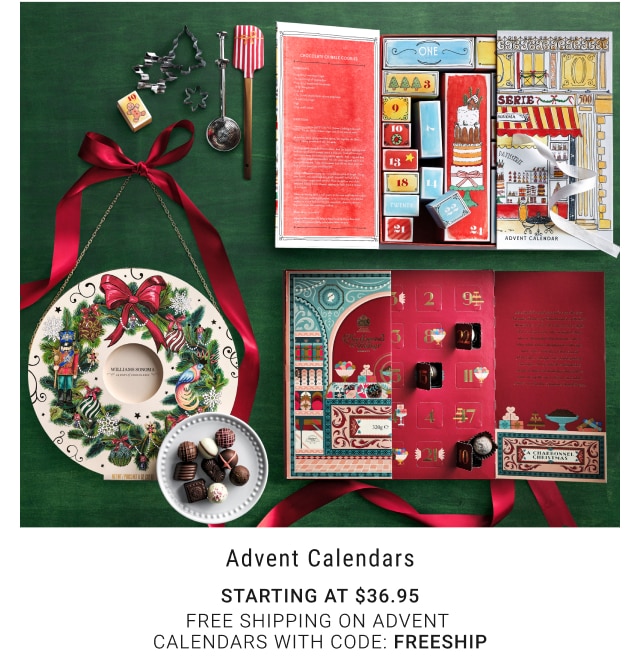 Advent Calendars Starting at $36.95 Free Shipping on Advent Calendars with Code: FREESHIP