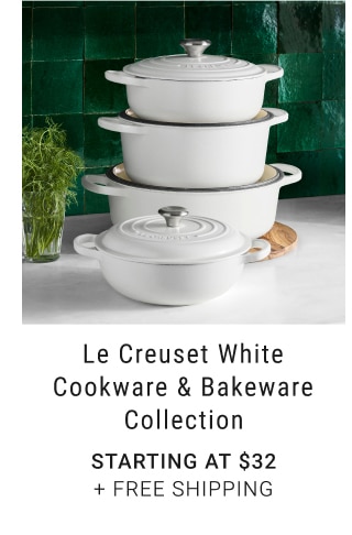 Le Creuset White Cookware & Bakeware Collection - Starting at $32 + Free Shipping