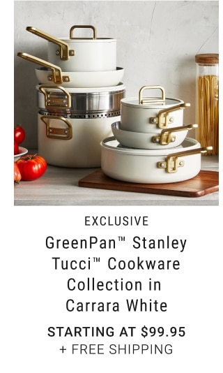 GreenPan™ Stanley Tucci™ Cookware Collection in Carrara White - Starting at $99.95 + Free Shipping