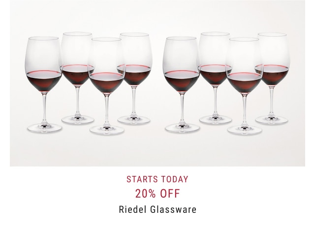 20% Off Riedel Glassware