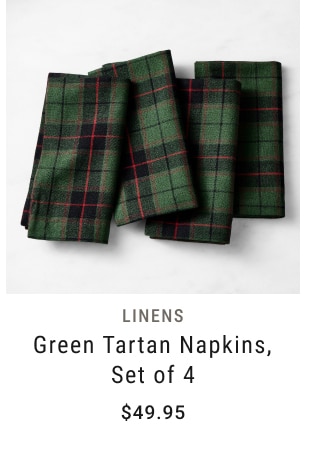 Green Tartan Napkins, Set of 4 - $49.95