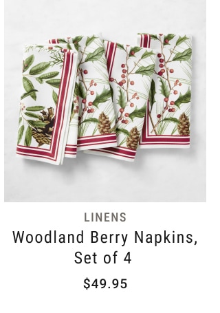 Woodland Berry Napkins, Set of 4 - $49.95