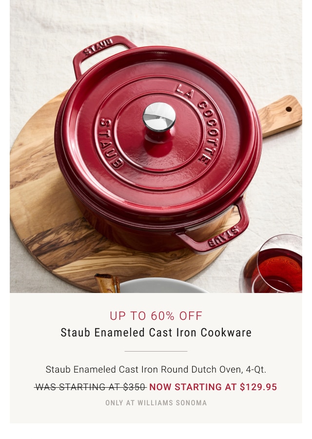 Up To 60% Off Staub Enameled Cast Iron Cookware - Staub Enameled Cast Iron Round Dutch Oven, 4-Qt. - Now Starting at $129.95