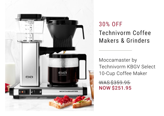 30% Off Technivorm Coffee Makers & Grinders - Moccamaster by Technivorm KBGV Select 10-Cup Coffee Maker - Now $251.95