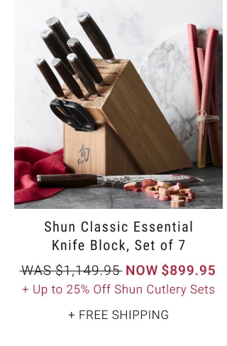 Shun Classic Essential Knife Block, Set of 7 - Now $899.95 + Up to 25% Off Shun Cutlery Sets + Free Shipping