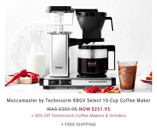 Moccamaster by Technivorm KBGV Select 10-Cup Coffee Maker - Now $251.95 + 30% Off Technivorm Coffee Makers & Grinders + Free Shipping