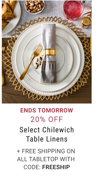 20% off Chilewich Table Linens + free shipping on all tabletop with code: freeship