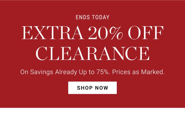 Extra 20% Off Clearance - Shop Now