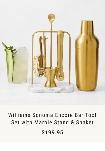 Williams Sonoma Encore Bar Tool Set with Marble Stand & Shaker - $199.95