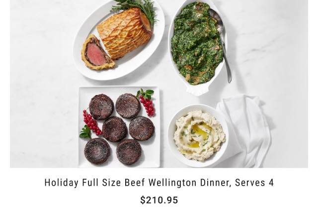 Holiday Full Size Beef Wellington Dinner, Serves 4 - $210.95