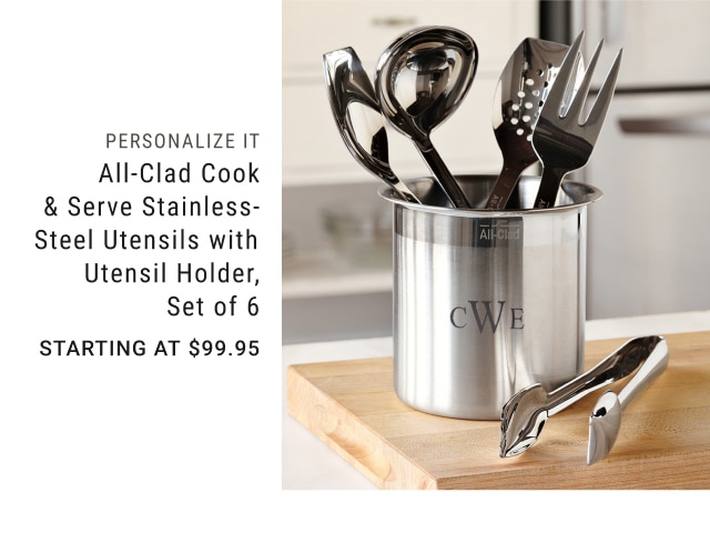 All-Clad Cook & Serve Stainless-Steel Utensils with Utensil Holder, Set of 6 - Starting at $99.95