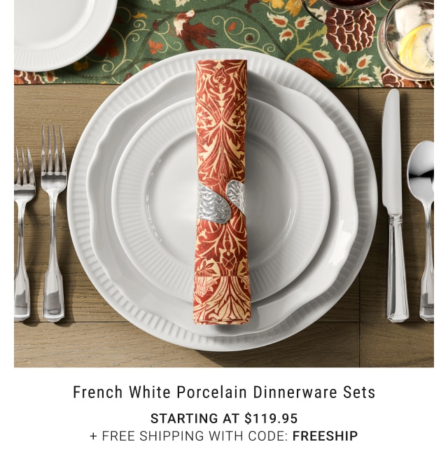 French White Porcelain Dinnerware Sets - Starting at $119.95 + Free Shipping With Code: FREESHIP