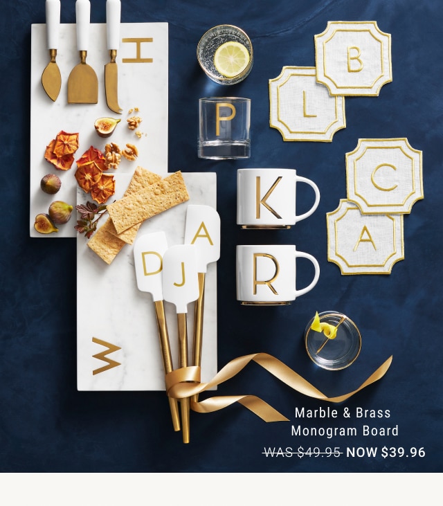 Marble & Brass Monogram Board - Now $39.96