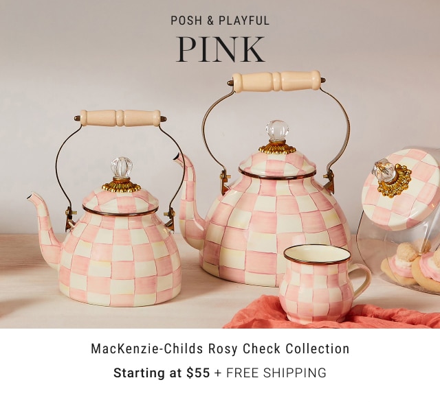 Posh & Playful Pink - MacKenzie-Childs Rosy Check Collection - Starting at $55 + Free Shipping