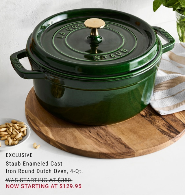 Staub Enameled Cast Iron Round Dutch Oven, 4-Qt. - Now Starting at $129.95