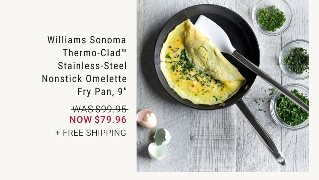 Williams Sonoma Thermo-Clad™ Stainless-Steel Nonstick Omelette Fry Pan, 9" - Now $79.96 + Free Shipping