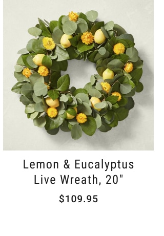 Lemon & Eucalyptus Live Wreath, 20" - $109.95