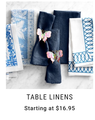 Table Linens Starting at $16.95